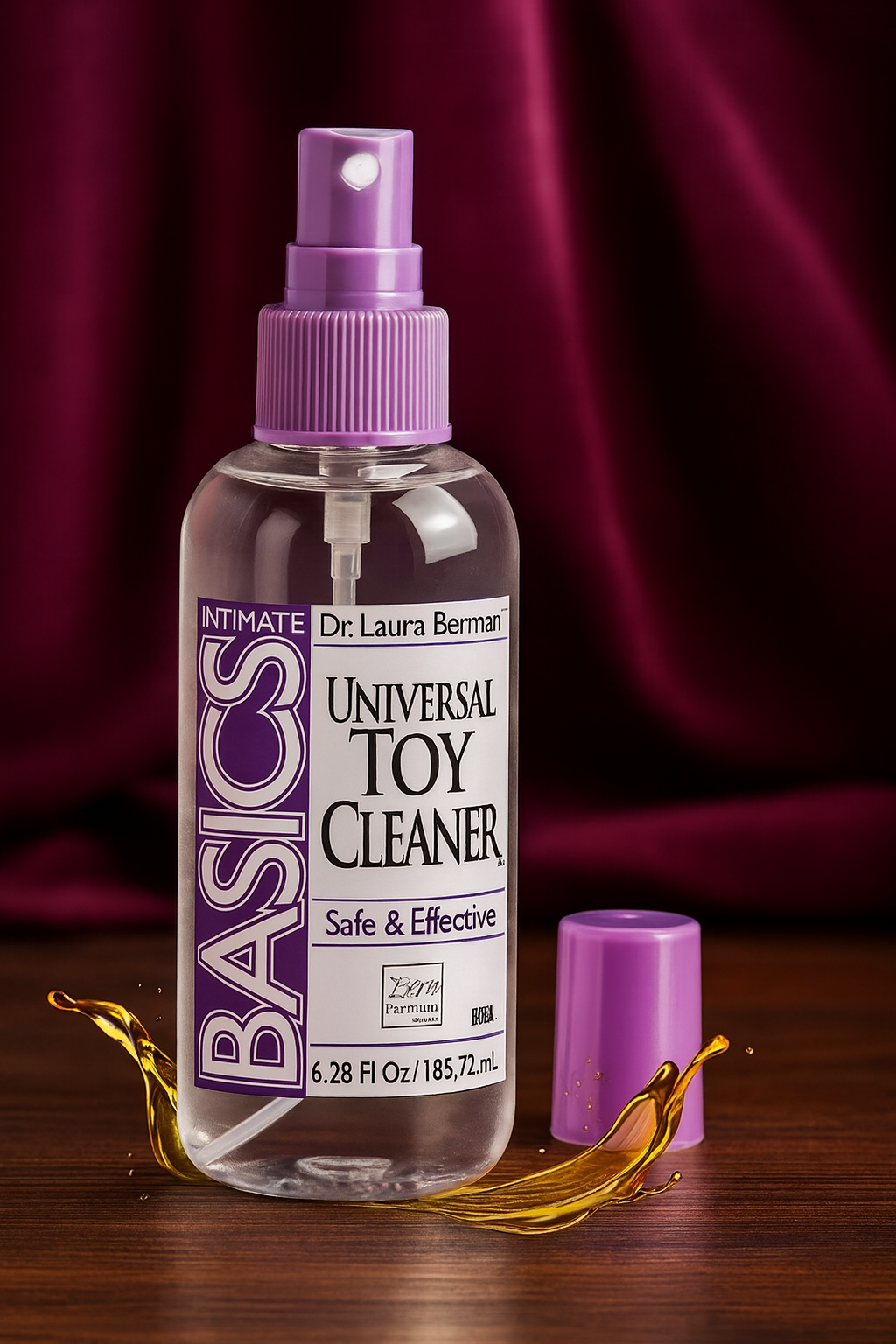 RoyalLuxsLLC anti-bacterial toy cleaner spray bottle with purple cap for safe and effective cleaning
